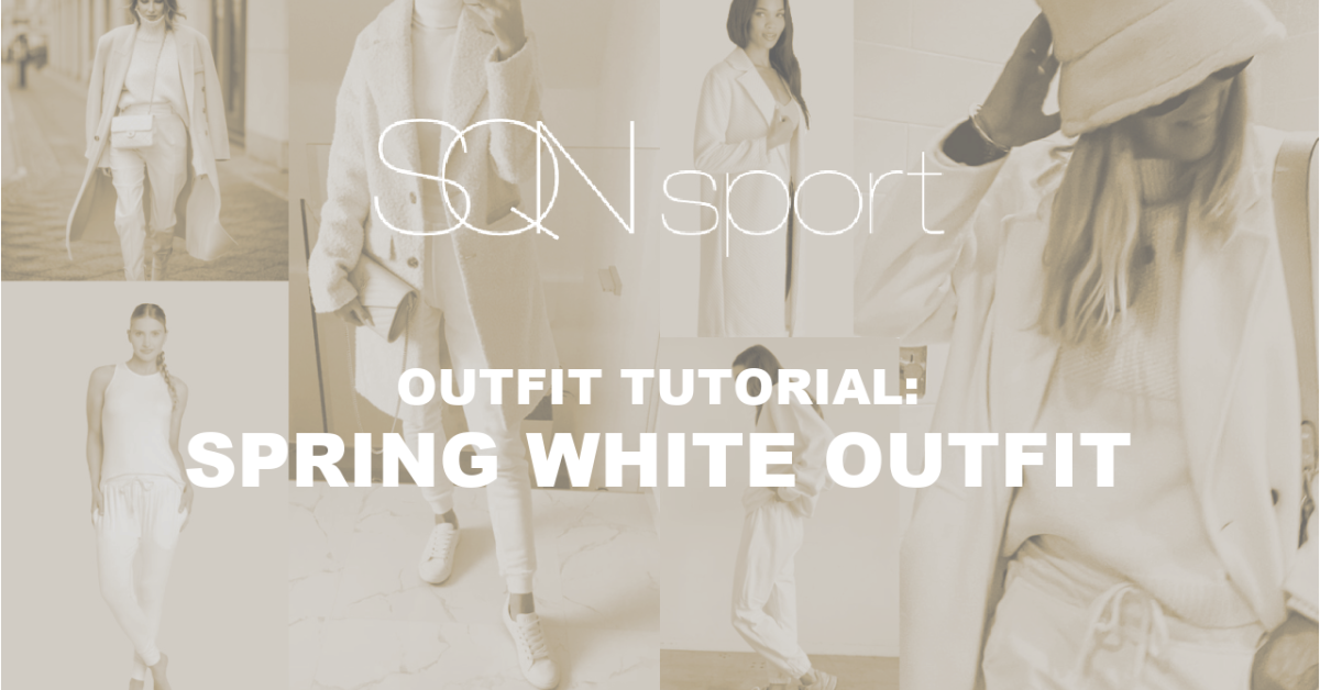 Spring White Oufit:  White Joggers + White Coat