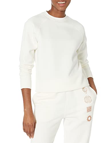 Amazon Essentials Women's Relaxed-Fit Crew Neck Long Sleeve Sweatshirt (Available in Plus Size), Eggshell White, Small