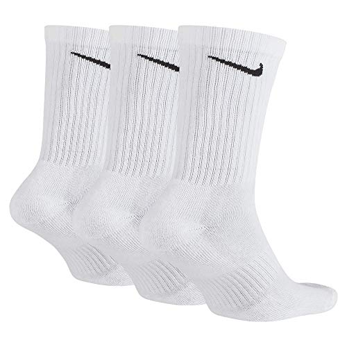 Cushioned Crew Socks 3 Pairs - White, Men's Training