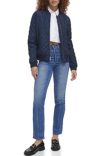 Levi's Women's Diamond Quilted Bomber Jacket, Navy, Large