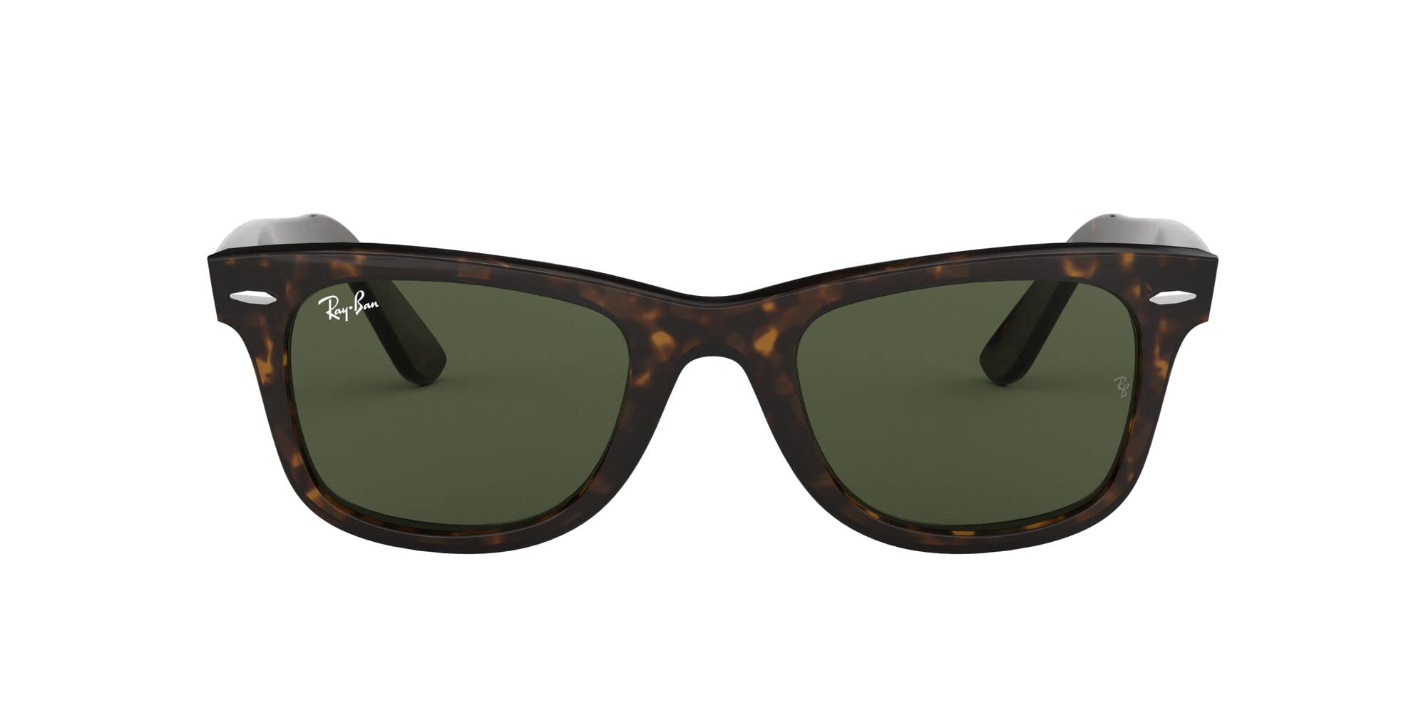 Ray-Ban RB2140 Original Wayfarer Square Sunglasses, Tortoise/G-15 Green, 50 mm